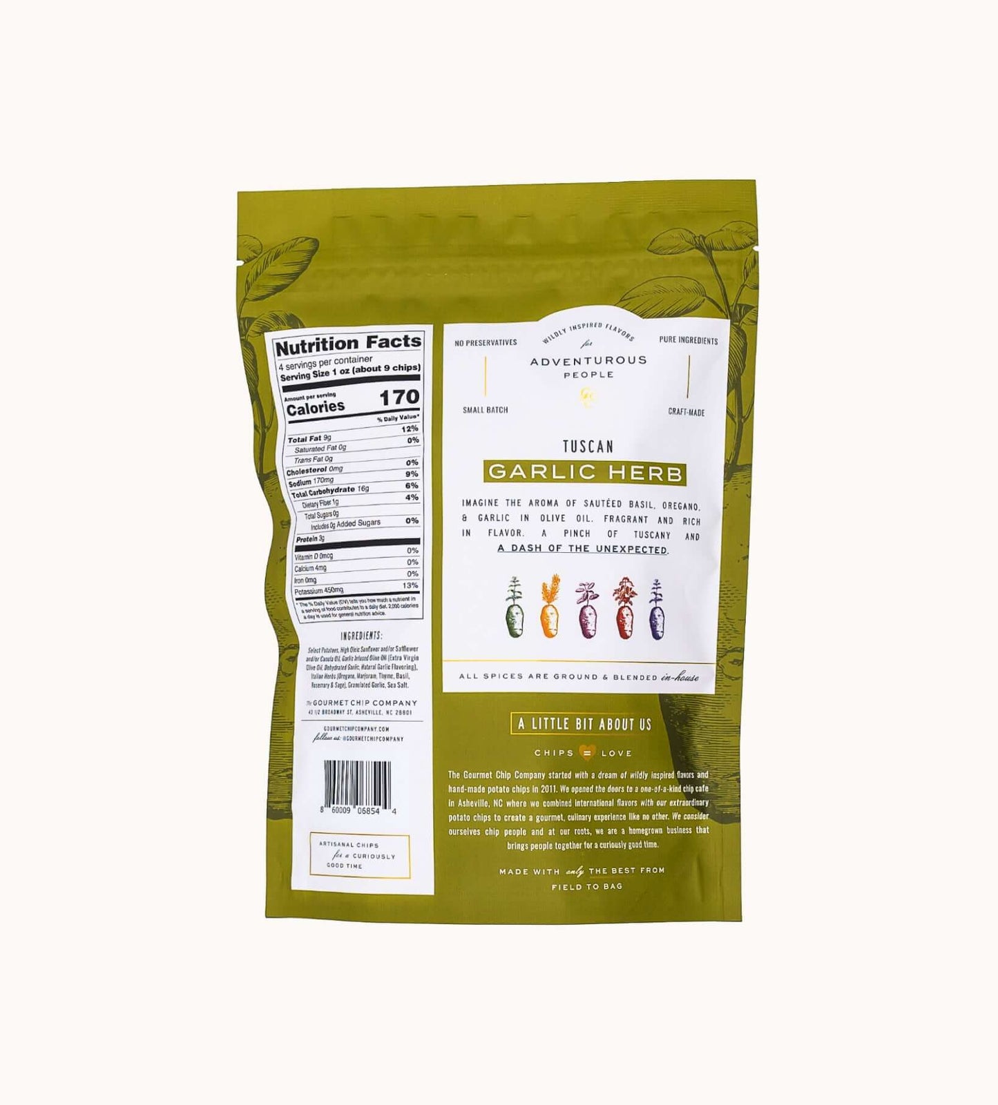 Tuscan Garlic Herb Potato Chip Pack