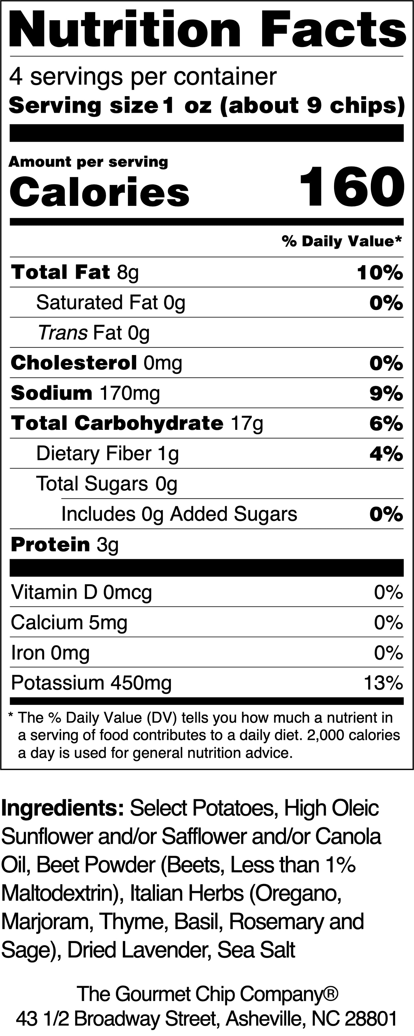 Pisgah Wild Herb Potato Chip Pack