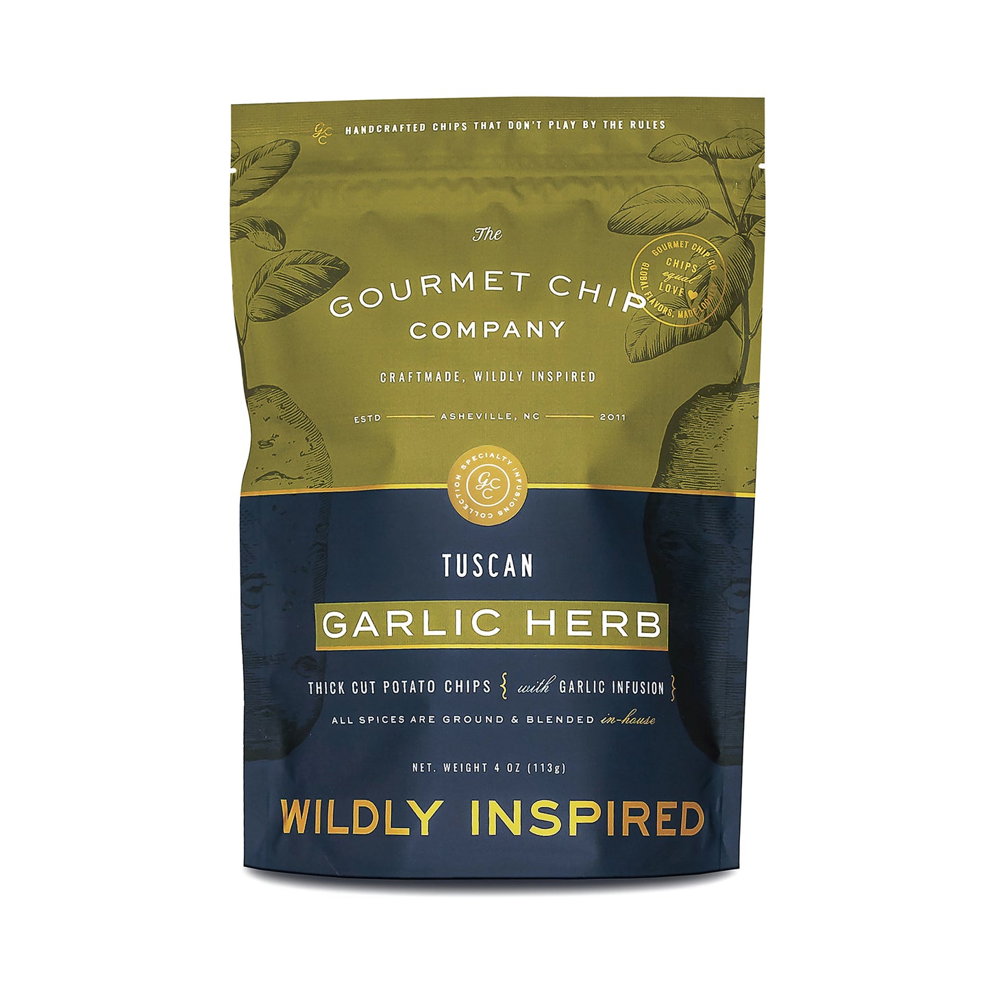 Tuscan Garlic Herb Thick Cut Potato Chips - Case of 12