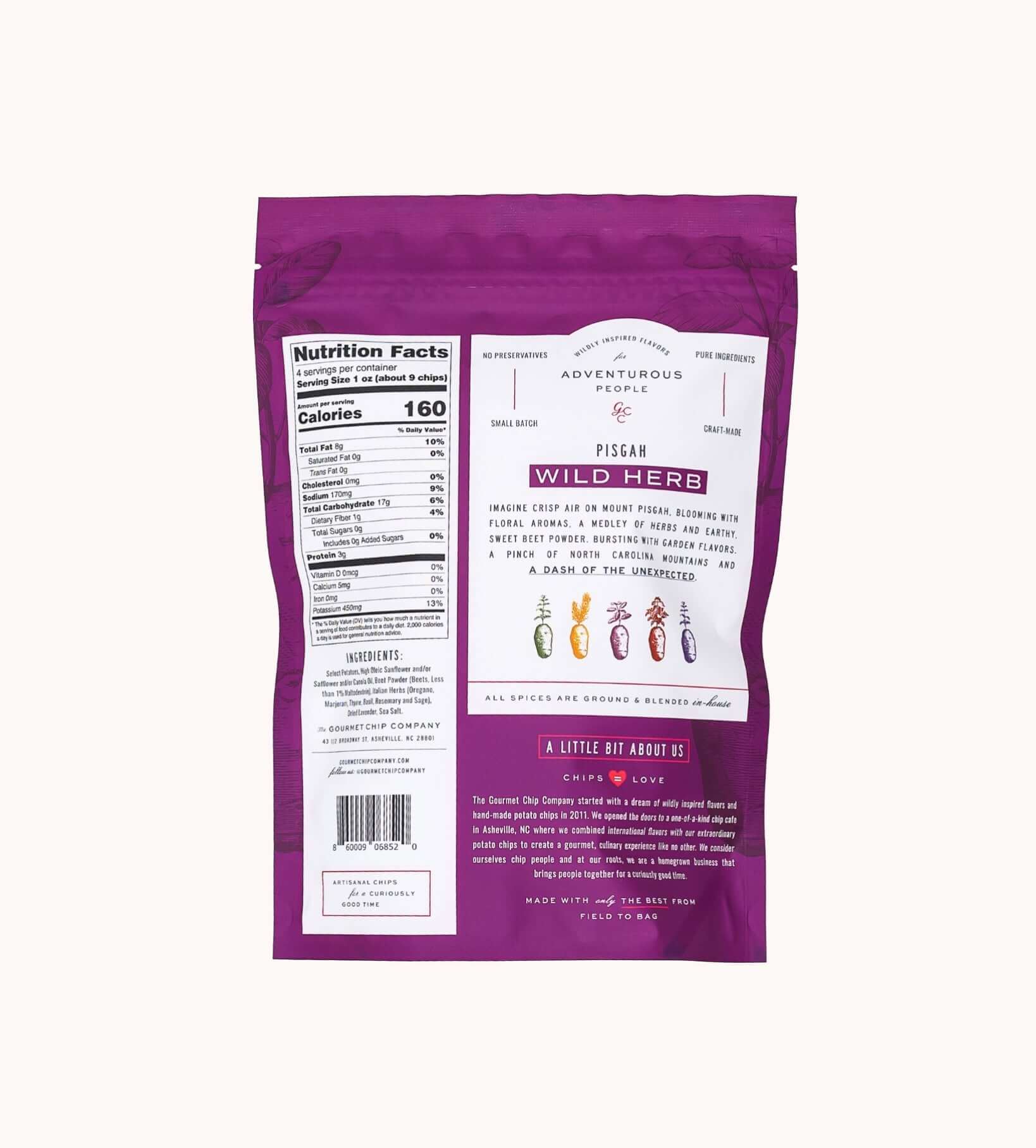 chip poth Pisgah Wild Herb Thick Cut Potato Chips – Gourmet Chip Company
